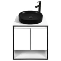 Шкаф с умывальником Montebella Eclipse Настенная / ЛДСП / Черный