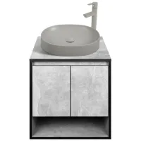 Шкаф с умывальником Montebella Loft Настенная / ЛДСП / Серый