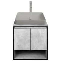 Шкаф с умывальником Montebella Loft Настенная / ЛДСП / Серый