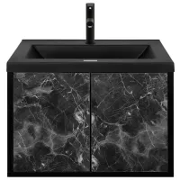 Dulap cu lavoar Montebella Nero Pe perete / PAL / Black