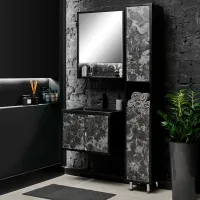Шкаф с умывальником Montebella Nero Настенная / ЛДСП / Черный photo 3