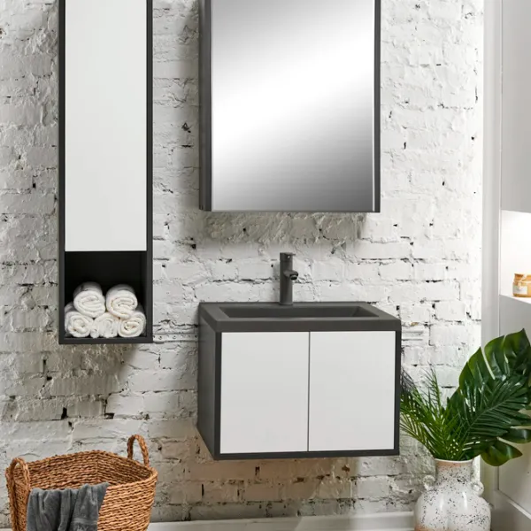 Dulap cu lavoar Montebella Neo Pe perete / PAL / Gray photo 2