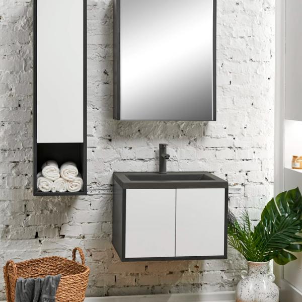Dulap cu lavoar Montebella Neo Pe perete / PAL / Gray photo 2