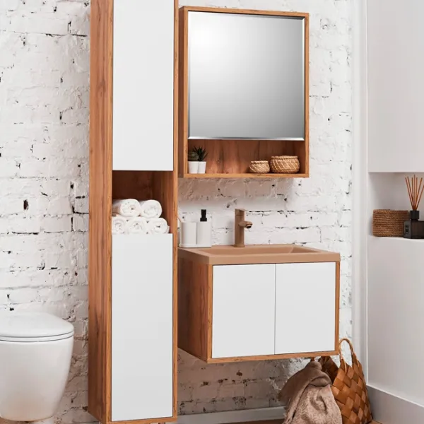 Dulap cu lavoar Montebella Sirius Pe perete / PAL / White photo 3