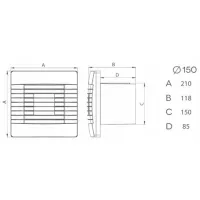 Ventilator de evacuare AirRoxy pRestige 120 ZG PS 16 W / 126 m3/ora photo 2