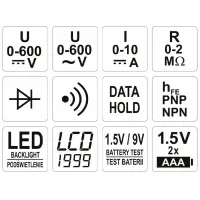 Multimetru Yato YT-73081 Digital / 2 MOm photo 5