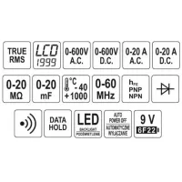 Multimetru Yato YT-73083 Digital / 20 MOm photo 3