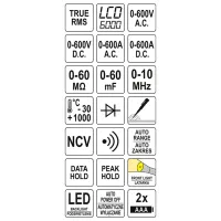 Multimetru Yato YT-73093 Digital / 60 MOm photo 6