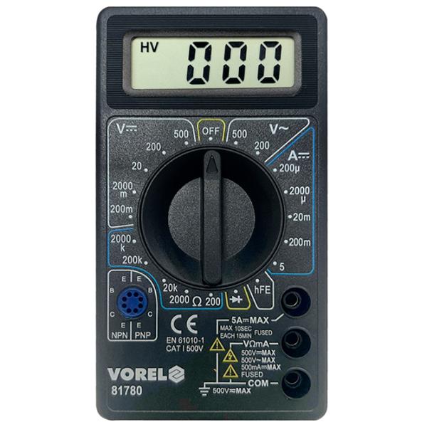 Мультиметр Vorel 81780 Цифровой / 2 МOм photo 1