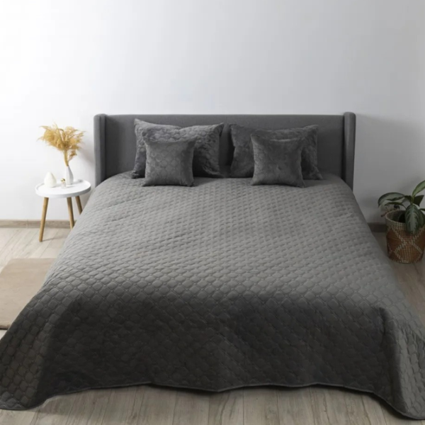 Cuvertură Relaxe Home TEP VELOUR  Velur / Grey photo 1