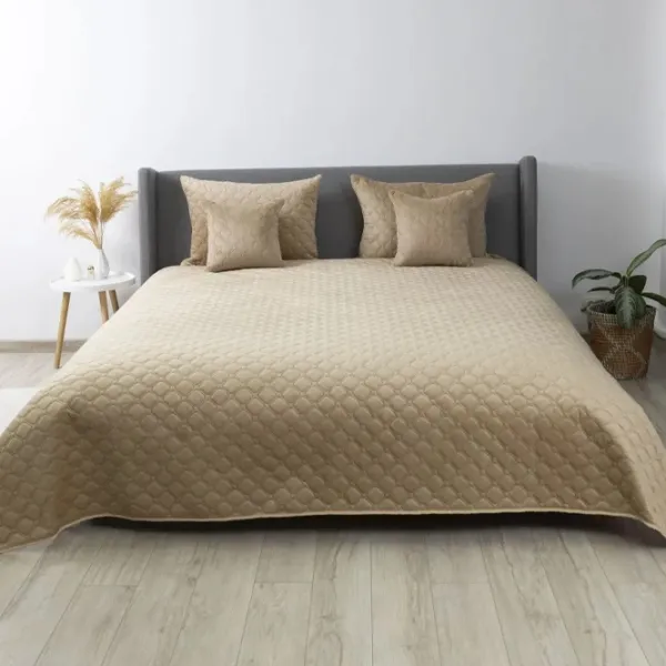 Покрывало Relaxe Home TEP VELOUR  Велюр / Золотой Бежевый photo 1 Покрывало Relaxe Home TEP VELOUR  Велюр / Золотой Бежевый photo 1