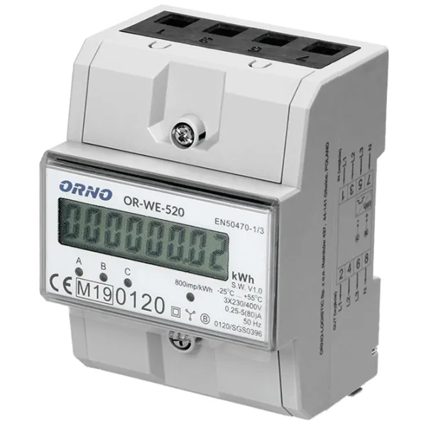 Contor digital ORNO ORWE520 White photo 1 Contor digital ORNO ORWE520 White photo 1