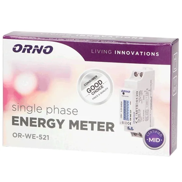 Contor electric ORNO ORWE521 White photo 3