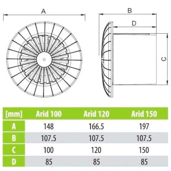 Ventilator de evacuare AirRoxy aRid 120 S 16 W / 158 m3/ora photo 4