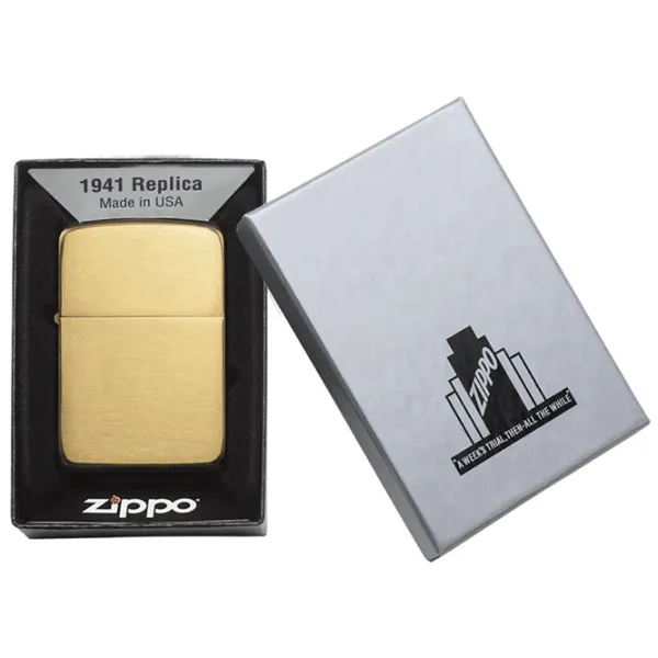 Brichetă Zippo Brushed Brass 1941 Replica Auriu /  photo 4