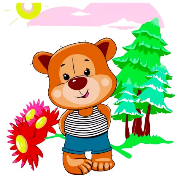 Картина по номерам Strateg Медведь с цветами ES0815 30 x 30 см / Вертикальная photo 1 Картина по номерам Strateg Медведь с цветами ES0815 30 x 30 см / Вертикальная photo 1