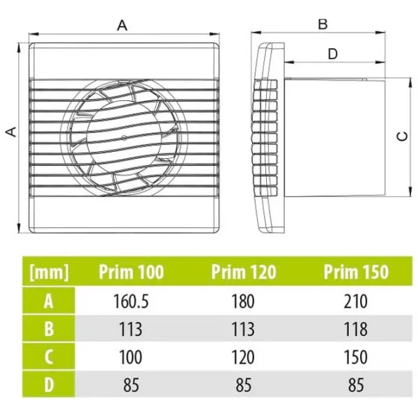 Ventilator de evacuare AirRoxy pRim 120PS 16 W / 158 m3/ora photo 5