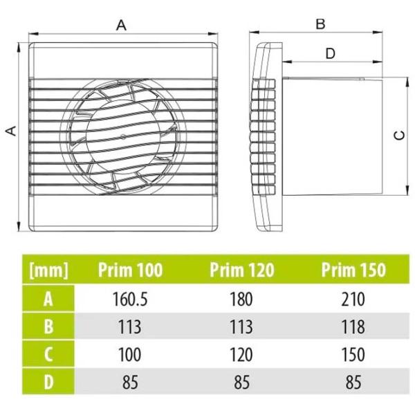 Ventilator de evacuare AirRoxy pRim 120PS 16 W / 158 m3/ora photo 5