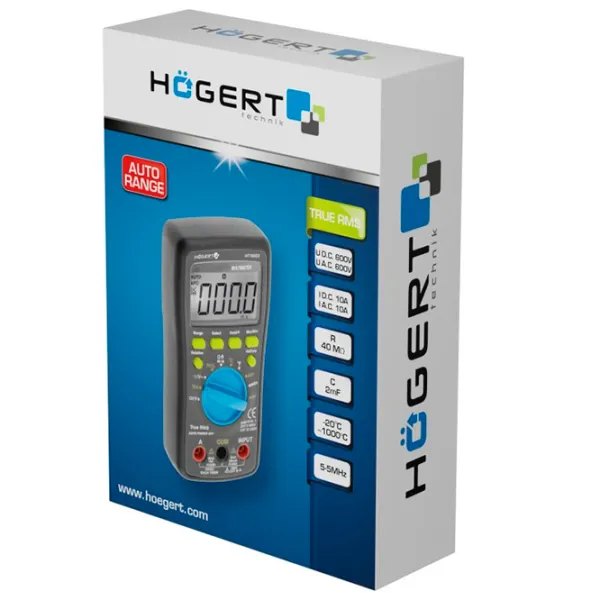 Мультиметр Hoegert HT1E603 Цифровой / 40 МOм photo 4