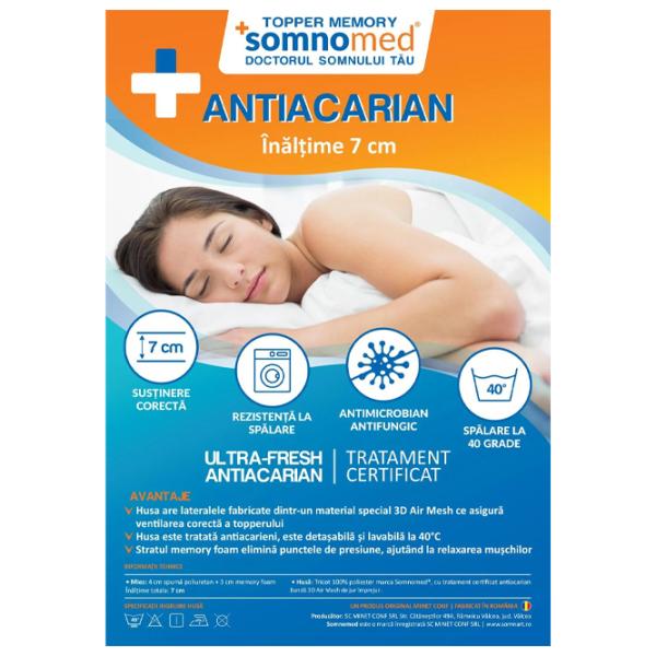 Topper Somnart Antiacaria Memory 200 x 160 cm / 7 cm / Poliuretan photo 4
