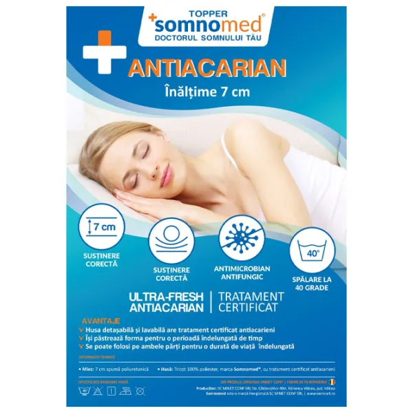 Топпер Somnart Antiacaria Ortopedic 200 x 160 см / 7 см / Пенополиуретан photo 2 Топпер Somnart Antiacaria Ortopedic 200 x 160 см / 7 см / Пенополиуретан photo 2