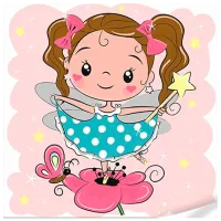 Pictură pe numere Strateg Fata pe floare ES0871 30 x 30 cm / Verticală