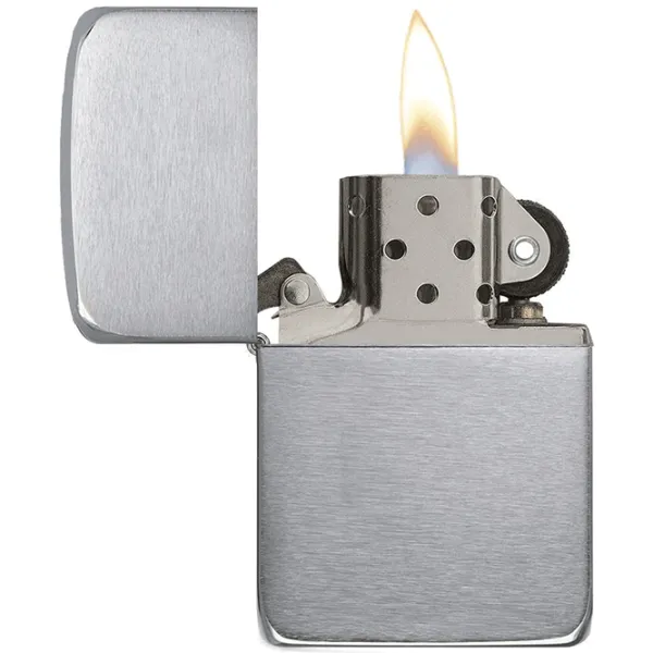 Brichetă Zippo Replica Brushed Chrome Silver / Alamă photo 3
