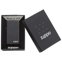 Зажигалка Zippo Slim® Black Matte with Red Border Черный / Латунь photo 3