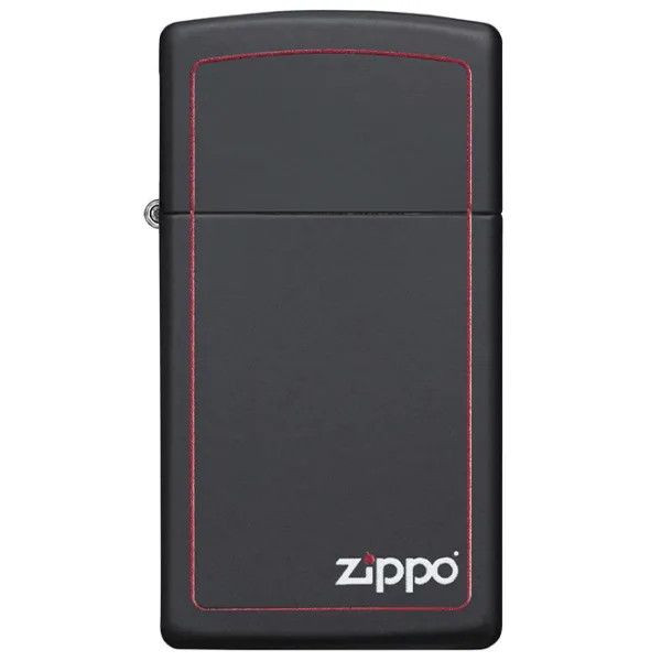 Зажигалка Zippo Slim® Black Matte with Red Border Черный / Латунь photo 4