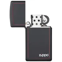 Зажигалка Zippo Slim® Black Matte with Red Border Черный / Латунь photo 5