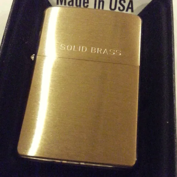 Brichetă Zippo Reg Brushed Brass Gold / Alamă photo 3