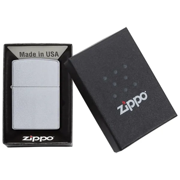 Brichetă Zippo Classic Satin Chrome Silver / Alamă photo 5