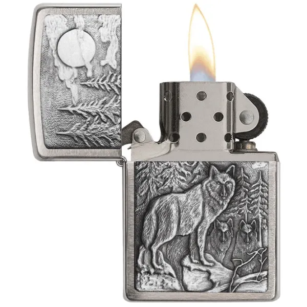Brichetă Zippo Timberwolves Silver / Alamă photo 3