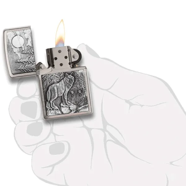 Brichetă Zippo Timberwolves Silver / Alamă photo 4