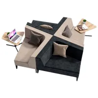 Canapea Indart Side by Side 04 (13459) ECO Piele / Multicolor photo 3