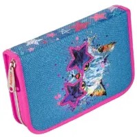 Пенал Hama Crazy Cat  Textil / Синий