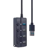 Adaptor Gembird UHB-U3P4-01 USB Type-A / Black photo 4