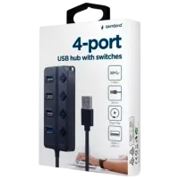 Adaptor Gembird UHB-U3P4-01 USB Type-A / Black photo 5