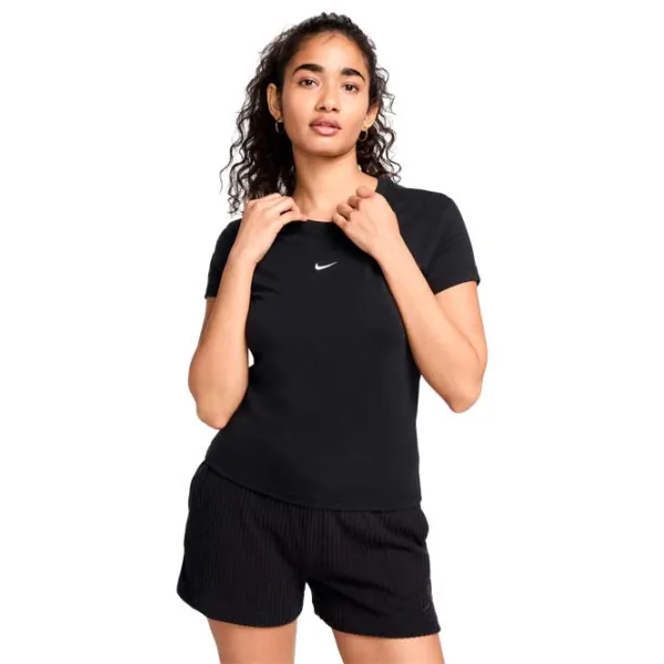 Tricou pentru femei Nike W Sportswear Chill Knit 46% bumbac / Black photo 1