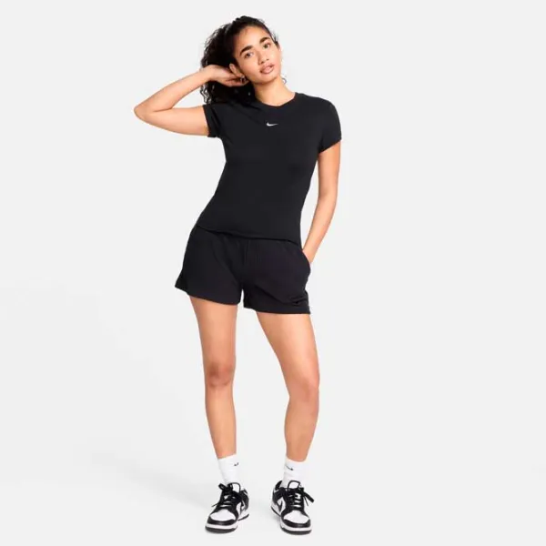 Tricou pentru femei Nike W Sportswear Chill Knit 46% bumbac / Black photo 4