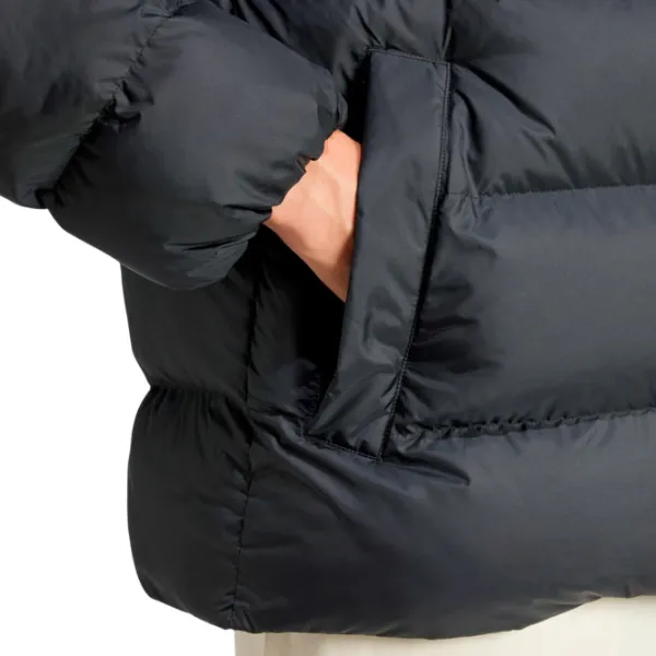 Куртка для мужчин Adidas Tonal Hooded Puffer Демисезон / Черный photo 5 Куртка для мужчин Adidas Tonal Hooded Puffer Демисезон / Черный photo 5