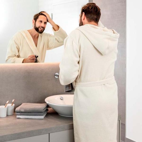 Халат унисекс Rhomtuft Face & Body Bademantel Бежевый photo 4