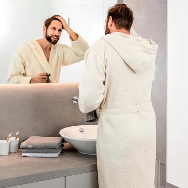 Халат унисекс Rhomtuft Face & Body Bademantel Бежевый photo 5