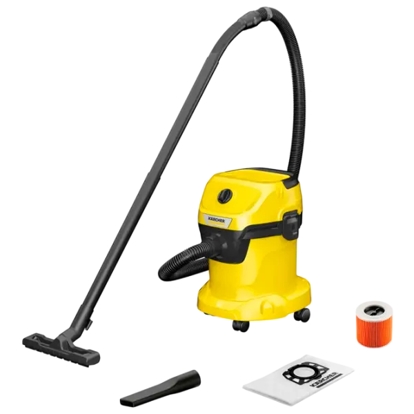 Промышленный пылесос KARCHER WD3 1.628-104.0 + Фильтр 2.863-314.0 1000 Вт / Желтый photo 1