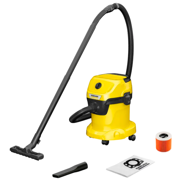 Промышленный пылесос KARCHER WD3 1.628-104.0 + Фильтр 2.863-314.0 1000 Вт / Желтый photo 1