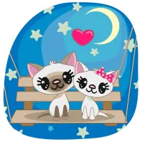 Картина по номерам Strateg Котики на лавочке ES0831 30 x 30 см / Вертикальная