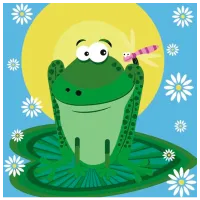 Картина по номерам Strateg Лягушка на кувшинке ES058 30 x 30 см / Вертикальная