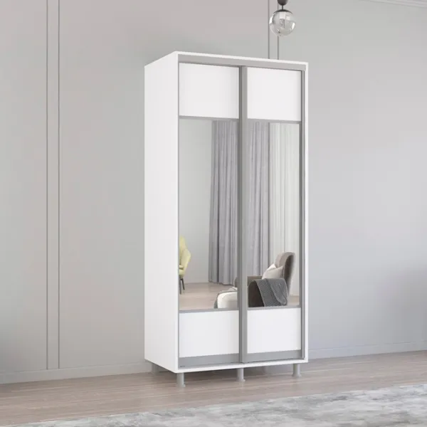 Dulap Mobildor-Lux Aron 100 x 60 x 210 / PAL / White photo 2