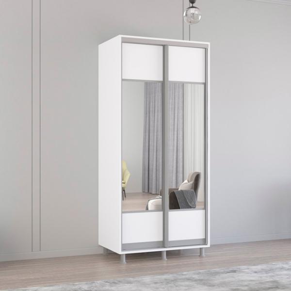 Dulap Mobildor-Lux Aron 100 x 60 x 210 / PAL / White photo 2