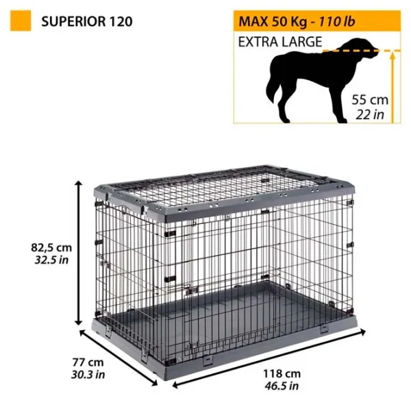 Клетка для собак Ferplast SUPERIOR 120 Металл / Черный photo 2